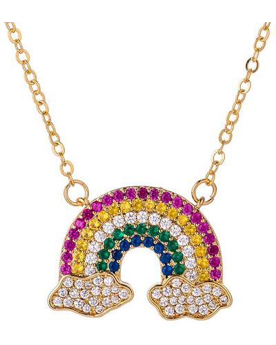 Eye Candy LA Fly Me Over The Rainbow Cz Crystal Pendant Necklace - White