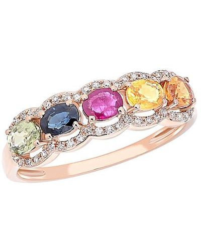 Diana M. Jewels Fine Jewelry 14k Rose Gold 1.35 Ct. Tw. Diamond & Sapphire Ring - Pink