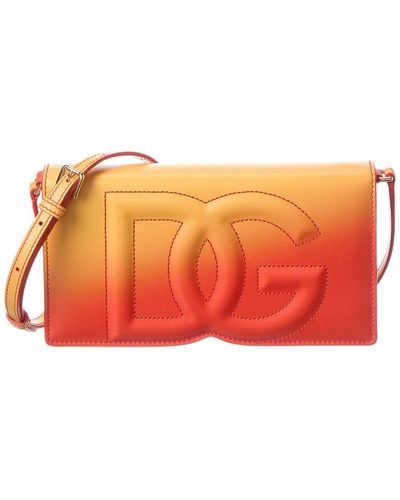 Dolce & Gabbana Dg Logo Leather Phone Bag - Orange