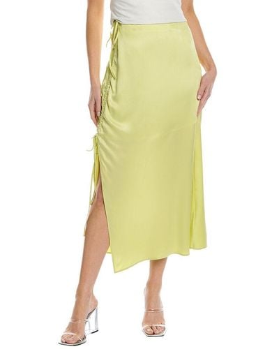 Nicholas Lia Silk Midi Skirt - Yellow