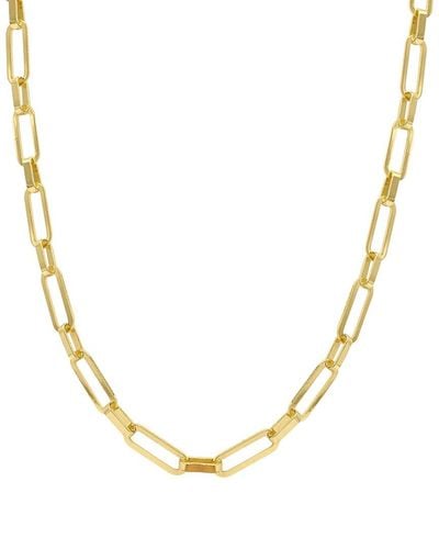 Adornia 14k Plated Sharp Edge Paperclip Chain Necklace - Metallic