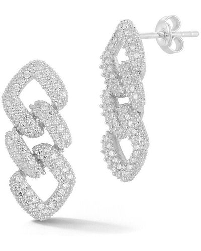 Glaze Jewelry Silver Drop Earrings - White
