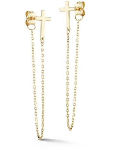 Ember Fine Jewelry 14k Cross Chain Earrings - White