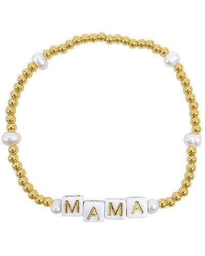 Adornia 14k Plated 3mm Mama Stretch Bracelet - Metallic
