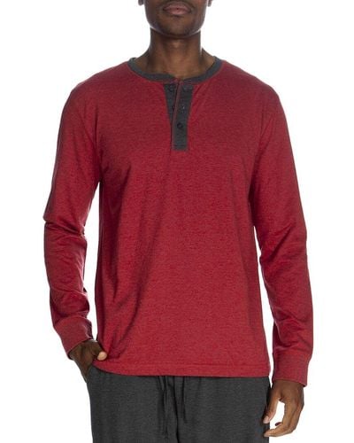 Unsimply Stitched Henley Shirt - Red