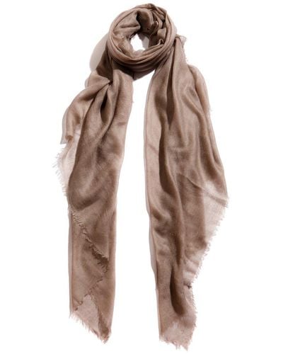 Blue Pacific Bliss Cashmere Scarf - Natural