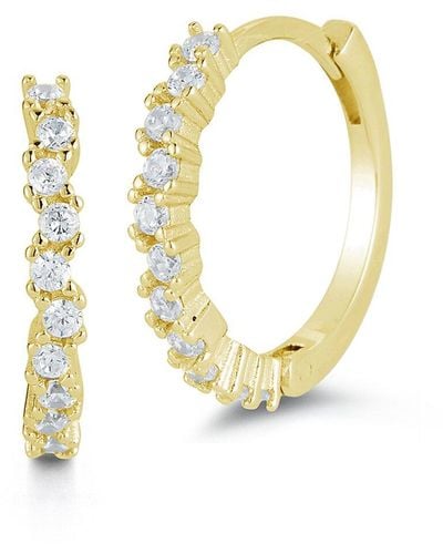Glaze Jewelry Silver Cz Huggie Earrings - Metallic