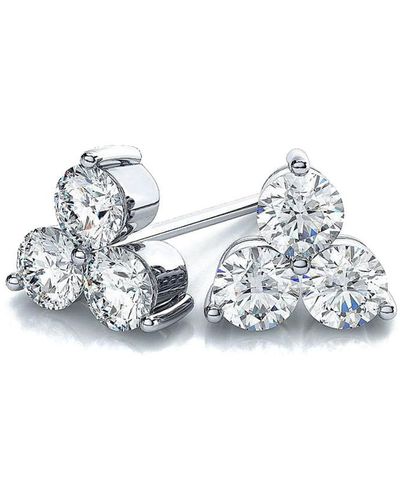 Suzy Levian 14k 0.20 Ct. Tw. Diamond Cluster Earrings - White