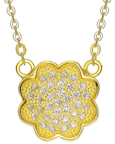 Genevive Jewelry 18k Over Silver Necklace - Yellow