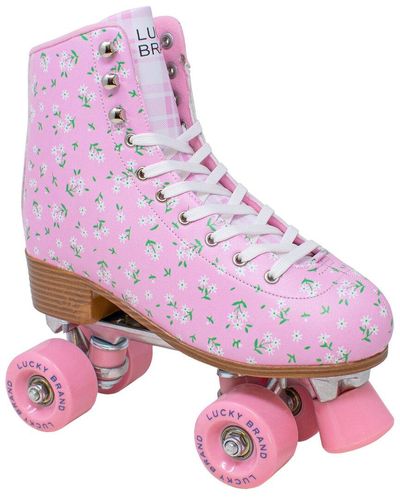 Lucky Brand Pink Floral Roller Skates