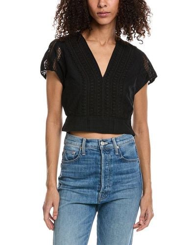 The Kooples Lace-trim Top - Black