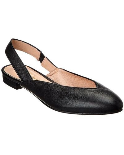 French Sole Breezy Leather Slingback Flat - Black