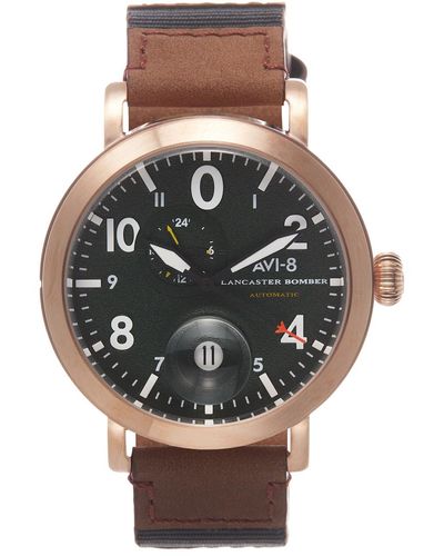 AVI-8 Lancaster Bomber Chronograph Watch - Brown