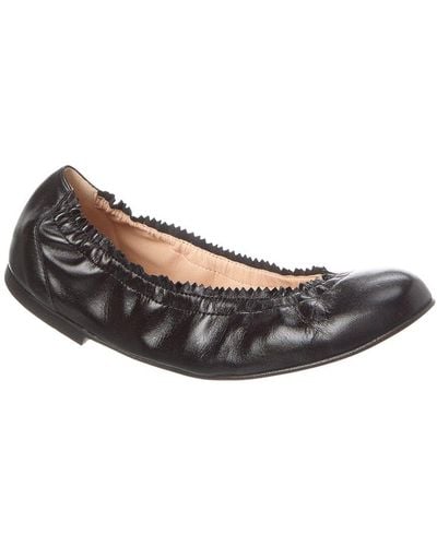 French Sole Cecila Leather Flat - Black