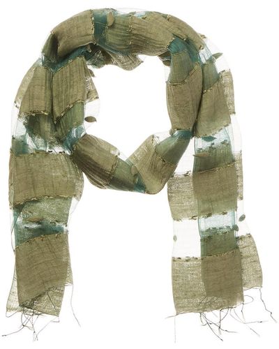 Blue Pacific Hand-woven Silk Scarf - Green