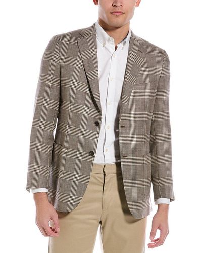 Brioni Wool, Silk, & Linen-blend Blazer - Brown