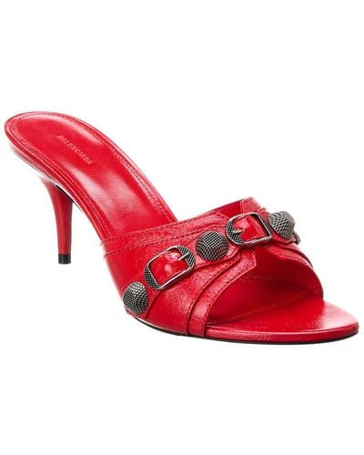 Balenciaga Cagole Leather Sandal - Red