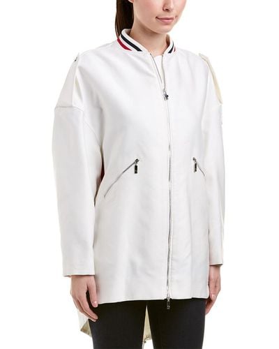 Moncler Silk-blend Coat - White