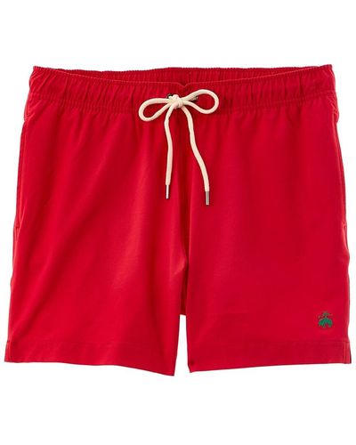 Brooks Brothers Solid Swim Trunk - Red