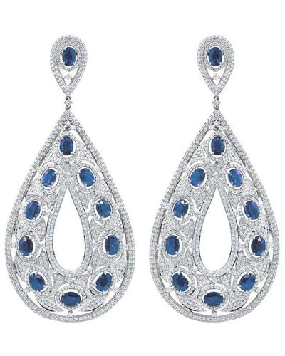 Diana M. Jewels Fine Jewelry 18k 39.80 Ct. Tw. Diamond & Tanzanite Earrings - Blue
