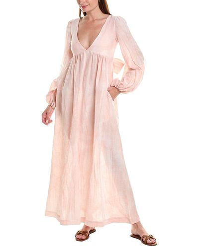Lisa Marie Fernandez Carolyn Linen-blend Maxi Dress - Pink