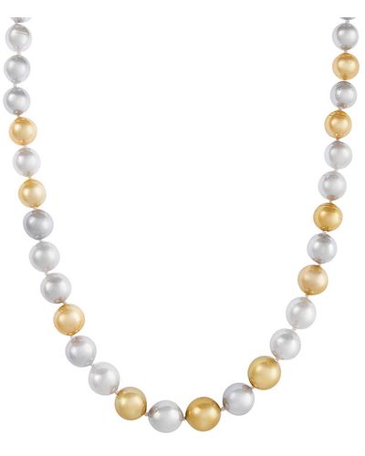 Masako Pearls 14k 9-12mm South Sea Pearl Necklace - Metallic