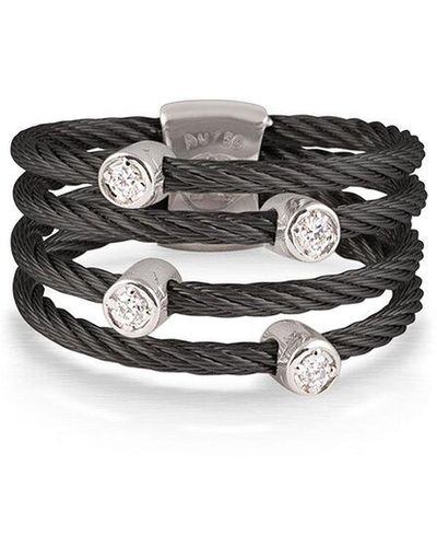 Alor Noir 18k 0.09 Ct. Tw. Diamond Cable Ring - Multicolour