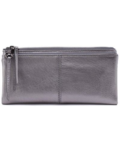 Hobo International Keen Large Zip Top Leather Wallet - Gray