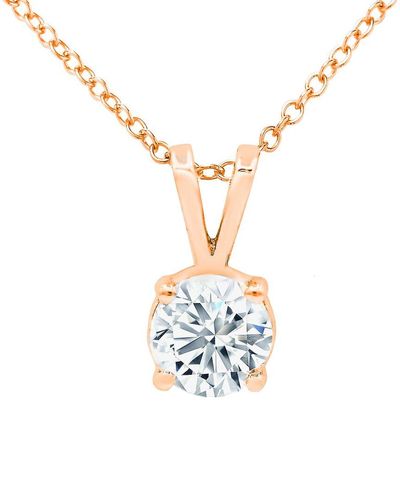 Diana M. Jewels Fine Jewelry 14k Rose Gold 1.00 Ct. Tw. Diamond Pendant Necklace - Metallic