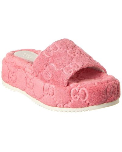 Gucci GG Terry Platform Sandal - Pink