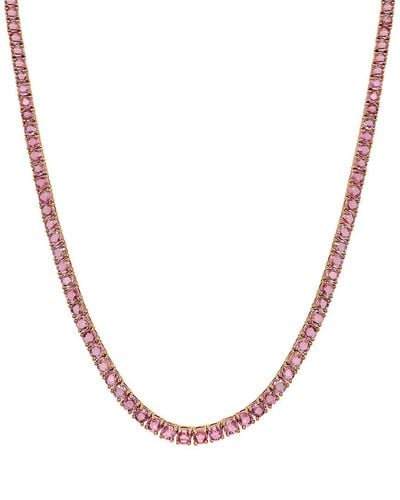 Sabrina Designs 14k Rose Gold 12.17 Ct. Tw. Pink Sapphire Tennis Necklace