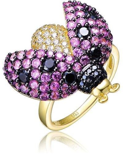Genevive Jewelry Two-tone Plated Cz Ring - Multicolor