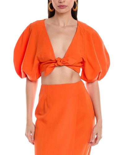 Mara Hoffman Navya Linen-blend Top - Orange