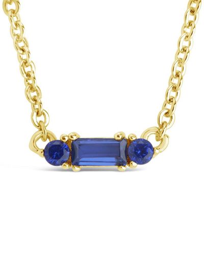 Sterling Forever 14k Plated Cz Amara Pendant Necklace - Blue