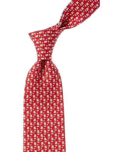 Ferragamo Rhinoceros Silk Classic Necktie - Red