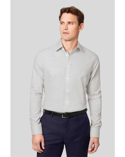 Charles Tyrwhitt Non-iron Mini Herringbone Slim Fit Shirt - Gray