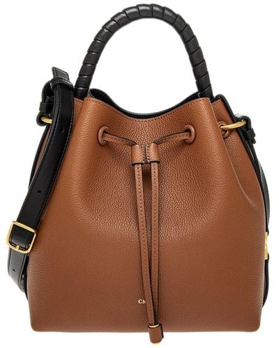 Chloé Marcie Leather Bucket Bag - Brown