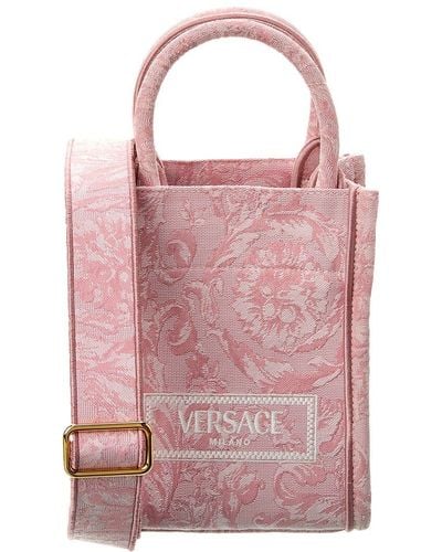 Versace Barocco Athena Mini Canvas Tote - Pink