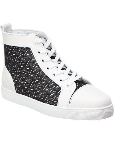 Christian Louboutin Louis Coated Canvas & Leather High-top Sneaker - White