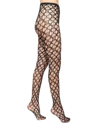 Stems Lace Fishnet Tight - Natural