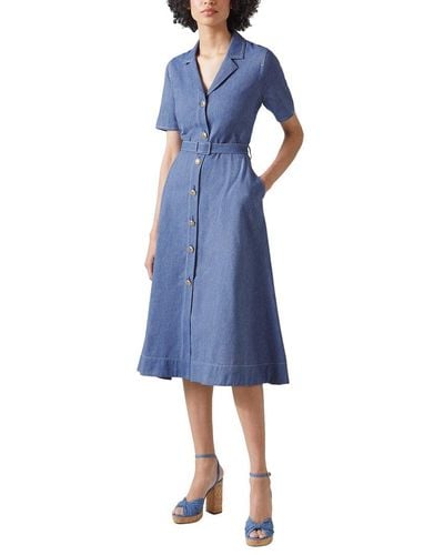 LK Bennett Britt Linen-blend Dress - Blue