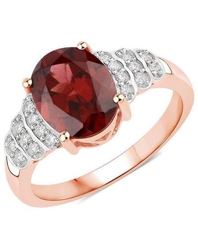 Diana M. Jewels Fine Jewellery 14k Rose Gold 2.87 Ct. Tw. Diamond & Garnet Ring - Pink
