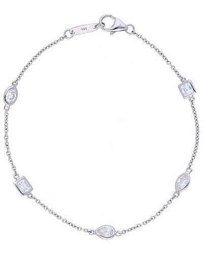 Nephora 14k 0.75 Ct. Tw. Diamond Polished Bezel Bracelet - White