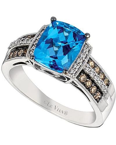 Le Vian Le Vian 14k 2.29 Ct. Tw. Diamond & Signity Blue Topaz Ring
