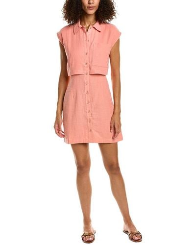 Monrow Double Layer Shirtdress - Pink