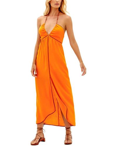 ViX Melanie Detail Midi Dress - Orange