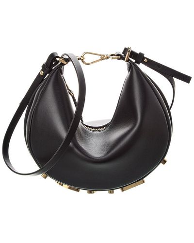 Fendi Graphy Mini Leather Hobo Bag - Black