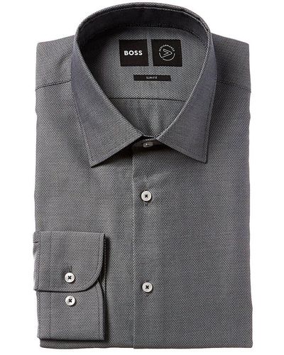 BOSS by HUGO BOSS Slim Fit Dress Shirt - Grey