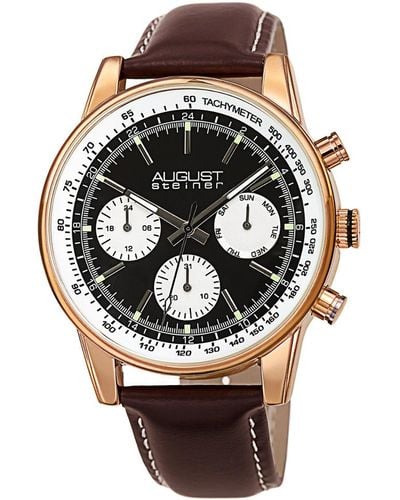 August Steiner Leather Watch - Multicolor