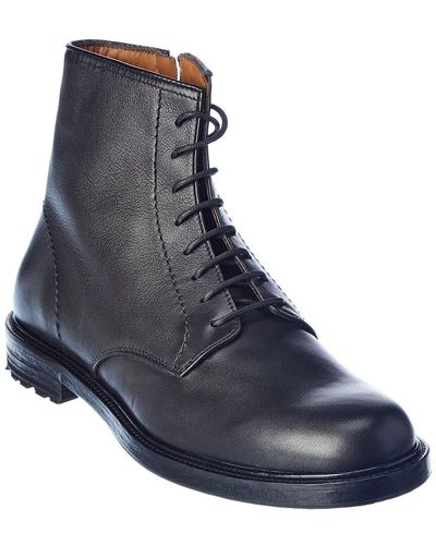 Antonio Maurizi Plain Toe Leather Boot - Black